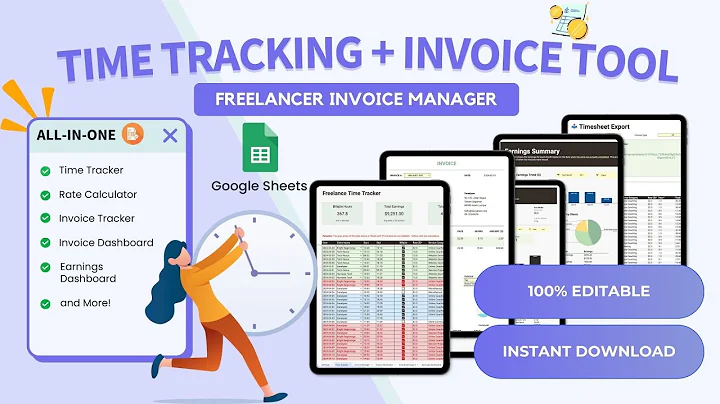 Streamline and Automate Invoice process with Google Sheets - Time Tracker, Invoice & Payment Tracker