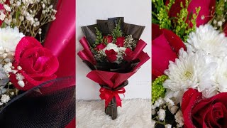 5 stalk of fresh red roses bouquet in black & red theme screenshot 5