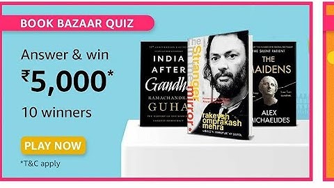 Amazon Book Bazaar Quiz Answer | Win 5000 Pay Balance | 20 to 24 August 2021