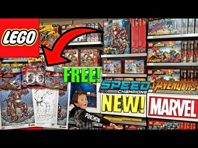 LEGO!!! The MARVEL AVENGERS INFINITY WAR Movie TOY Shopping The LEGO STORE! Free Stuff! - YouTube