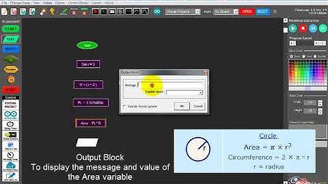 Algorithm to Calculate the area of a circle using FlowLogic 6