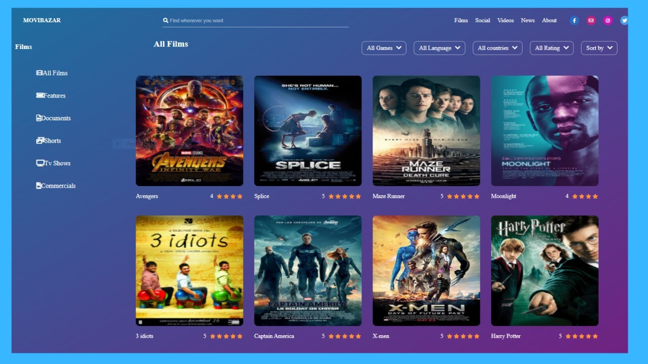 Movie website landing page design | HTML & CSS - YouTube