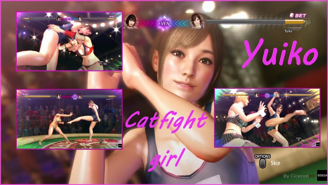 Yakuza 0 Cat fight girl. Yuiko. YouTube