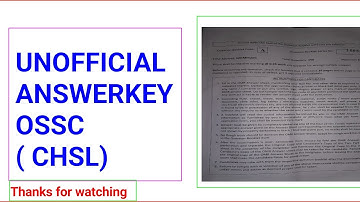 OSSC CHSL Exam Answer /Current Affairs Question Discussion/Unofficial Answer Keys/Ossc