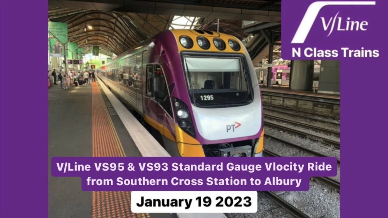 V/Line VS95 & VS93 Standard Gauge Vlocity Ride from Southern Cross