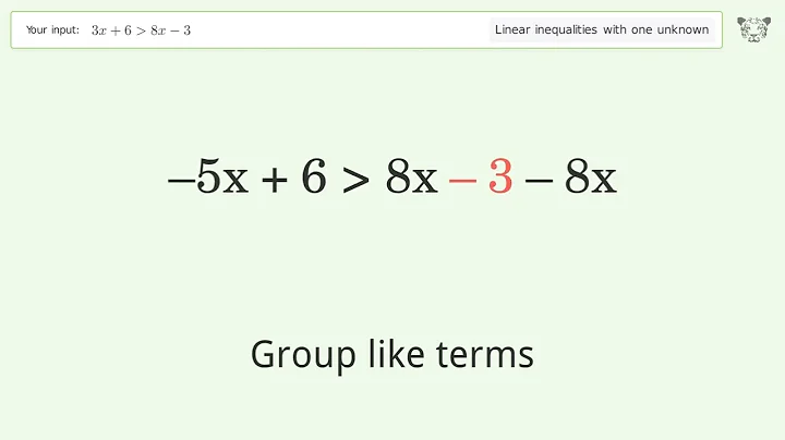 Solving Linear Inequalities: 3x+6 is Greater Than 8x-3