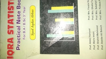 iqra statistics practical note book BSC students solved 3rd year...