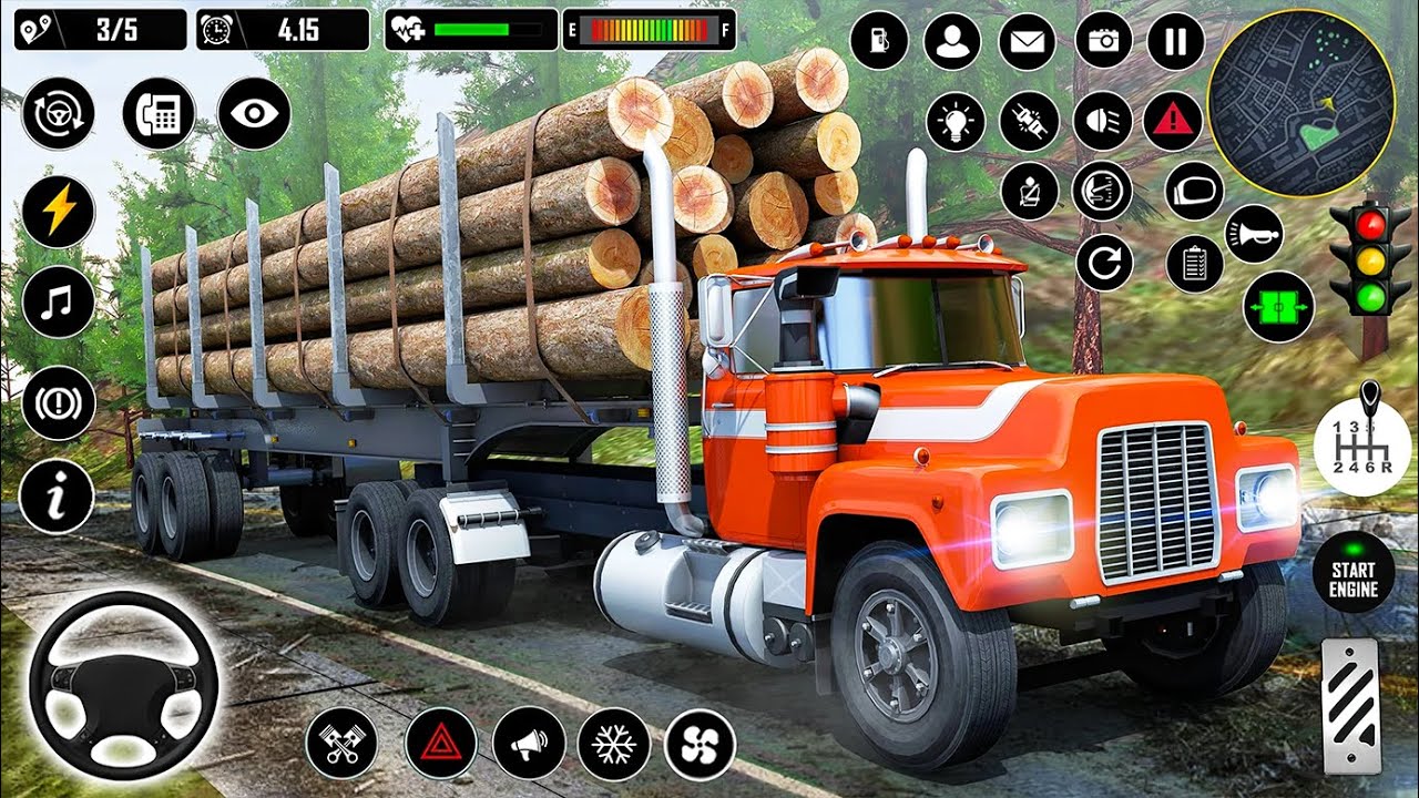 OffRoad Truck Driving Simulator Log Transporter Truck Driving