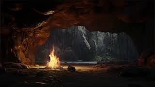 Tranquil Cave Rain and Fire| Your Ticket to Relaxation and Renewed Energy
