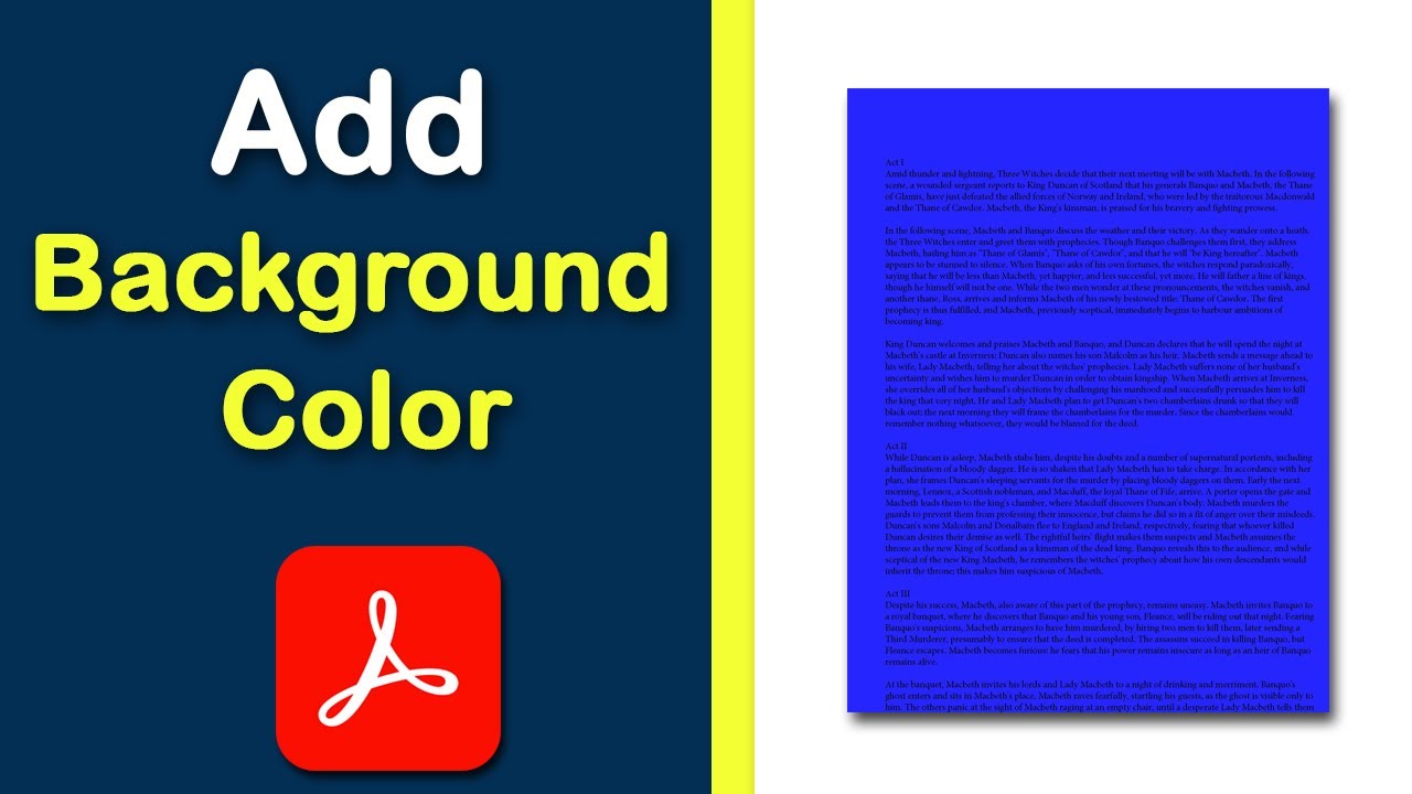 How To Add Background Color In A PDF Document With Adobe Acrobat Pro DC 