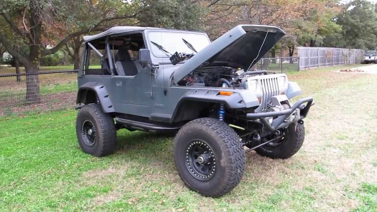 95 Jeep YJ, King Shocks, big lift kit, ready for offroad, for sale in Texas  - YouTube