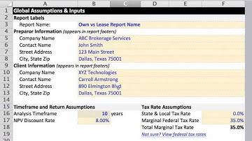 Lease vs Buy Analysis Excel Template