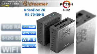 Adreamer 미니 PC AriesBox AMD Ryzen R9 7940HS 8GB RAM DDR4 데스크탑 컴퓨터 WiFi 블루투스 Win11 OS 비즈니스 오피스용