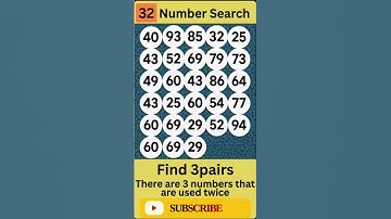 Number Search Challenge 32 – How Fast Can You Spot the Match?⏱️ Let’s Play! #puzzle#Memory#braingame