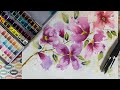 Loose Floral Watercolor Process Real Time
