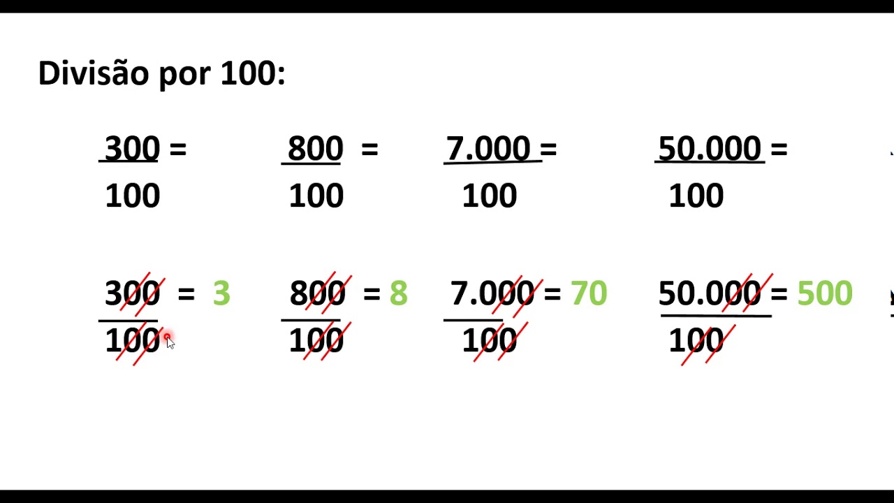Divisão por 1, 10, 100 e 1000 - YouTube