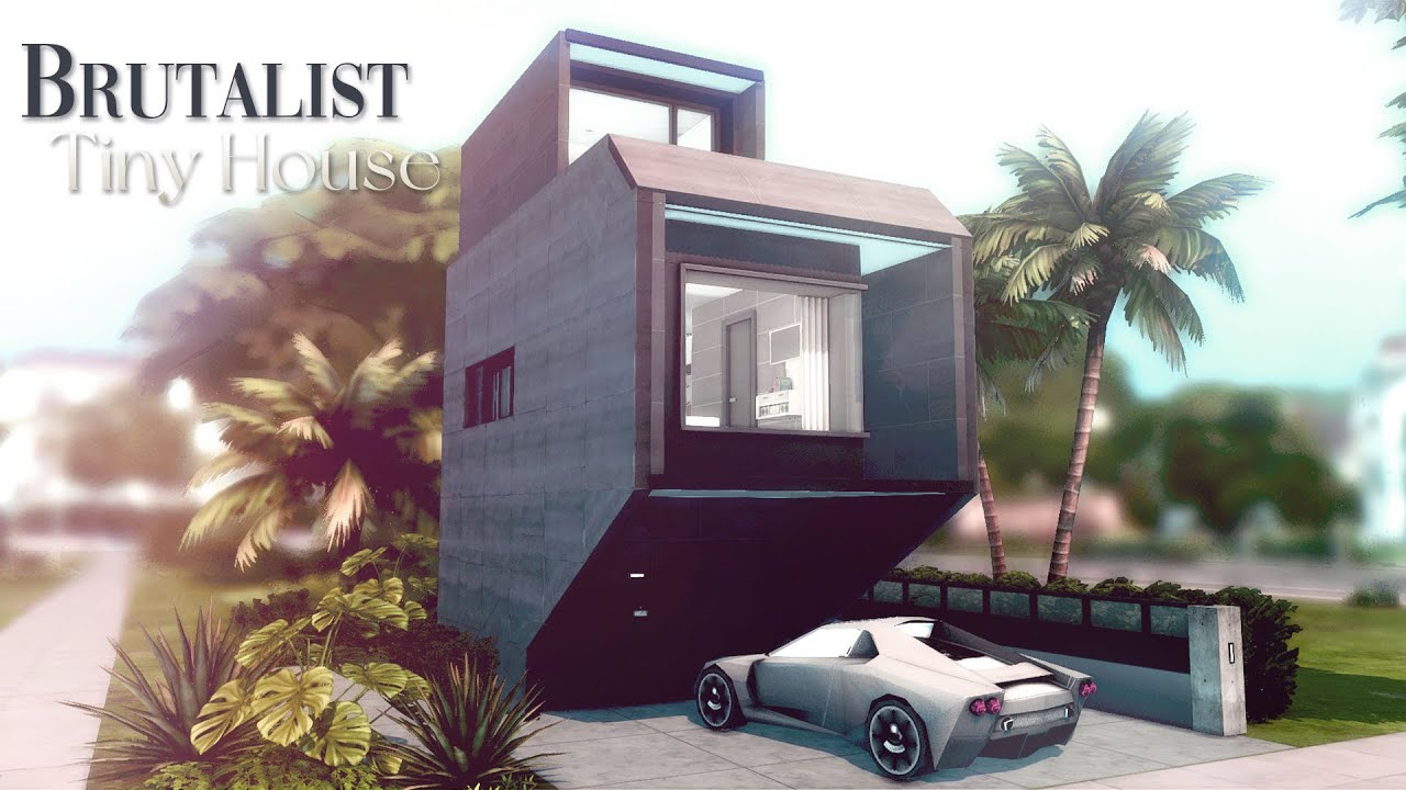 Brutalist Tiny House 🚗『 The Sims 4 Speed Build 』 No CC + Download Links ...