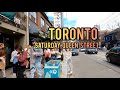 Toronto Saturday Queen Street Downtown walking Tour Canada 4K