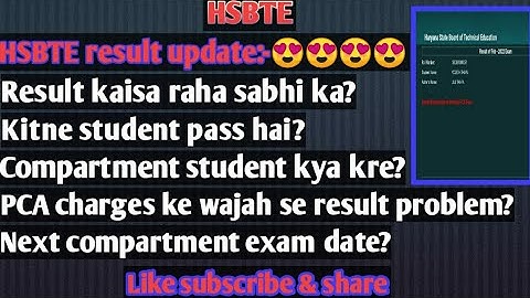 Hsbte exam result update// Result Issue// Haryana Diploma exam update