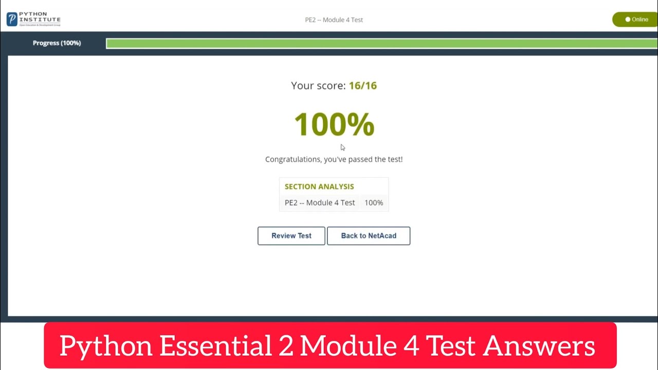 Cisco Python Essential 2 Module 4 Test Answers PE2- Module 4 Test ...