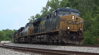 CSX 5448 w/ Fresh CM44AH Leads 7-Engine M584-06 on 7/6/22