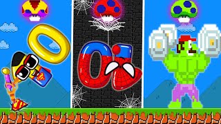 Wonderland: Big Numbers & Mario have The AVENGERS Powerups in Super Mario Bros. | Game Animation