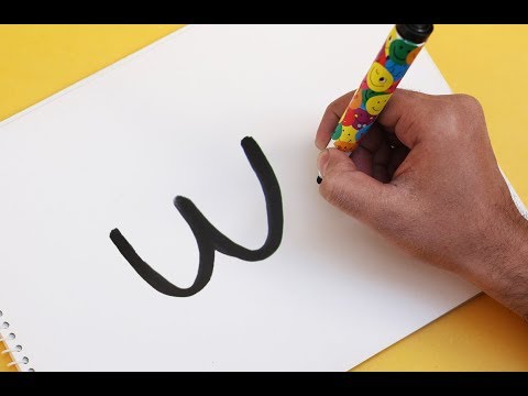how-to-turn-letter-"w"-into-a-cartoon-christmas-wreath-!-learn-drawing-art-on-paper-for-kids
