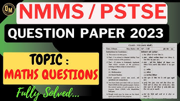 Maths Questions Solved Paper 2023 |NMMS |PSTSE | NTSE 2025 SCHOLARSHIP EXAM PREPARATION