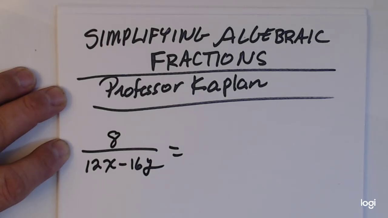 Simplifying Algebraic Fractions 1 of 3 - YouTube