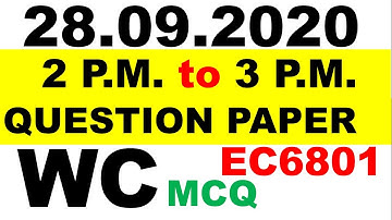 WC | MCQ | wireless communication mcq question and answer | ec8652  | CHROME TECH
