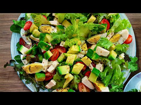 Salada Verde Com ABACATE Fácil Linda e Deliciosa 😋 #salada #abacate #saudável
