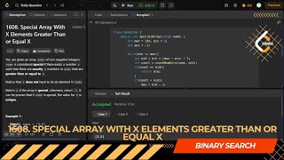 LEETCODE DAILY QUESTION 1608 | Special Array With X Elements == X | Is Kabir Coding #programming