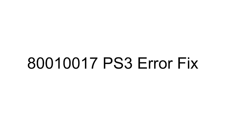 80010017 PS3 Error Fix - Backed Up PS3 ISO