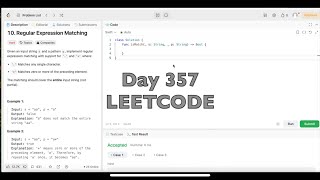 Day 357: LeetCode Problem 10. Regular Expression Matching - Swift