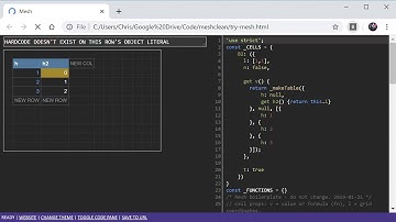 Mesh Spreadsheet - alpha demo 2019-10-11 (part 2: tables)