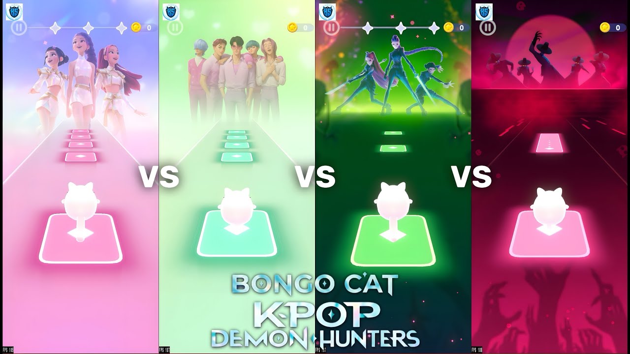 Bongo Cat - Golden vs Soda Pop vs How It's Done vs Your Idol : Dancing Cats 2