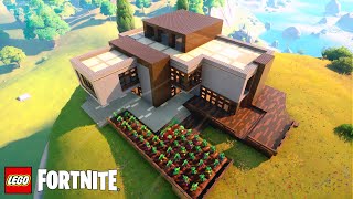 LEGO Fortnite Beginners Tutorial: How to build a MANSION on the hill with a SEA VIEW | Step by step