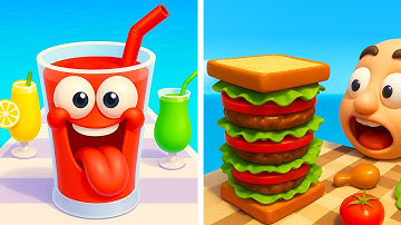 Juice Run vs Sandwich Runner🟡🟢🚕Walkthrough Max Gameplay BN2451