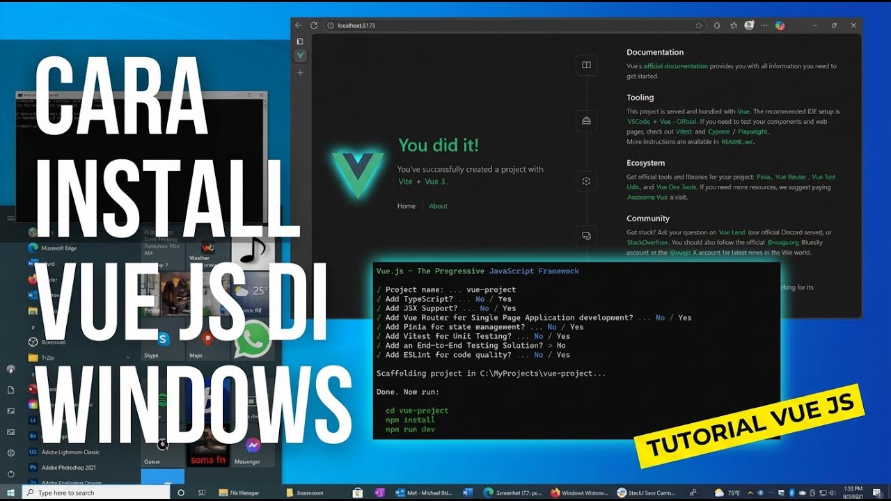 Setup Vue JS di Windows dengan Cepat - YouTube