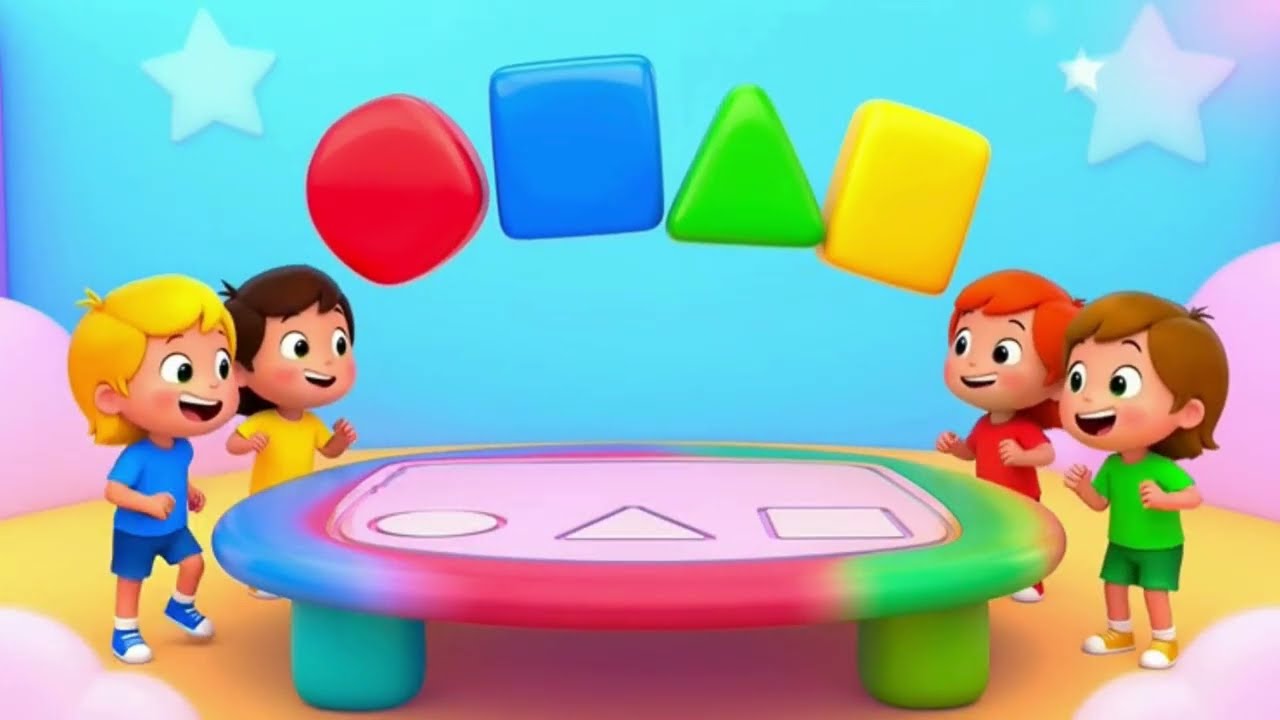 Vormen leren |🎶Puzzelen met vormen🎶| Vierkant, Cirkel, Driehoek | Verschillende vormen | Nederlands