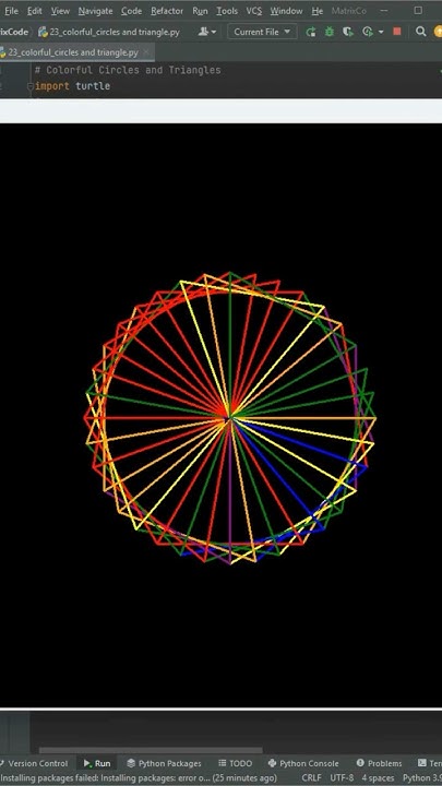 Python Turtle Fun #23 | Creating a Colorful Circle Using Triangles with ...