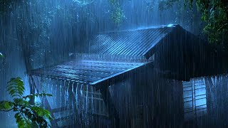  Heavy Rain and Thunder Sounds for Sleeping - Black Screen | Thunderstorm Sleep Sounds, Live Stream