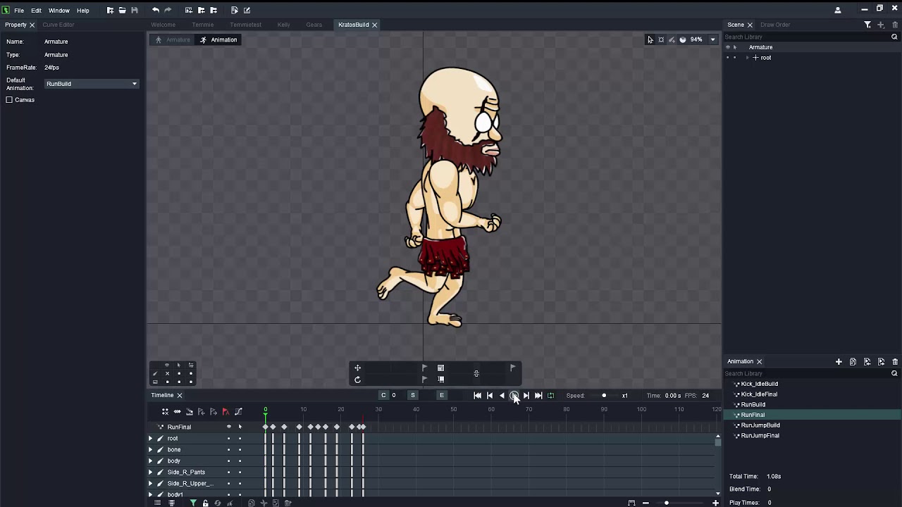 DragonBones Pro 5.5: Kratos Run