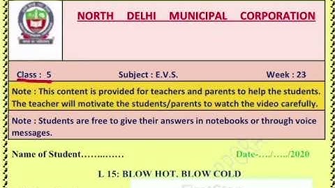 class 5 EVS | blow hot blow cold   | week 23 | FirstStep | worksheet Solution