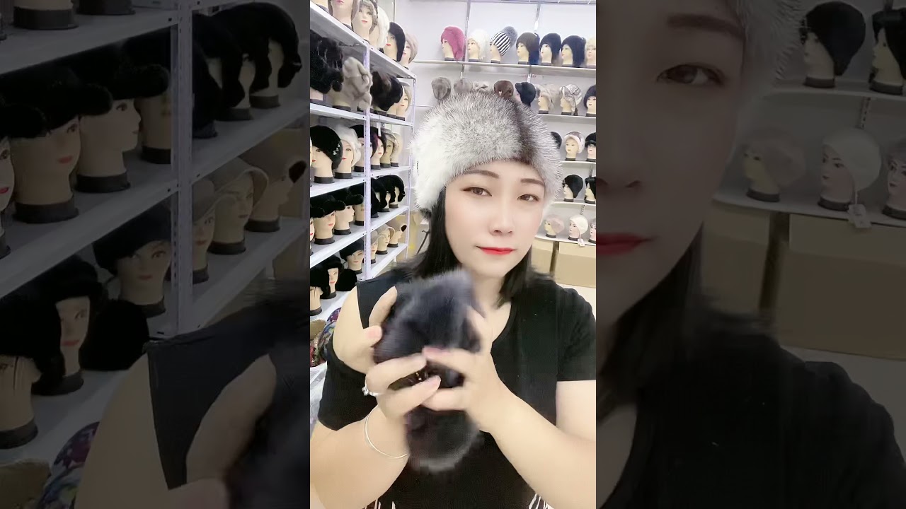 Women luxury mink fur hat winter warm hat 