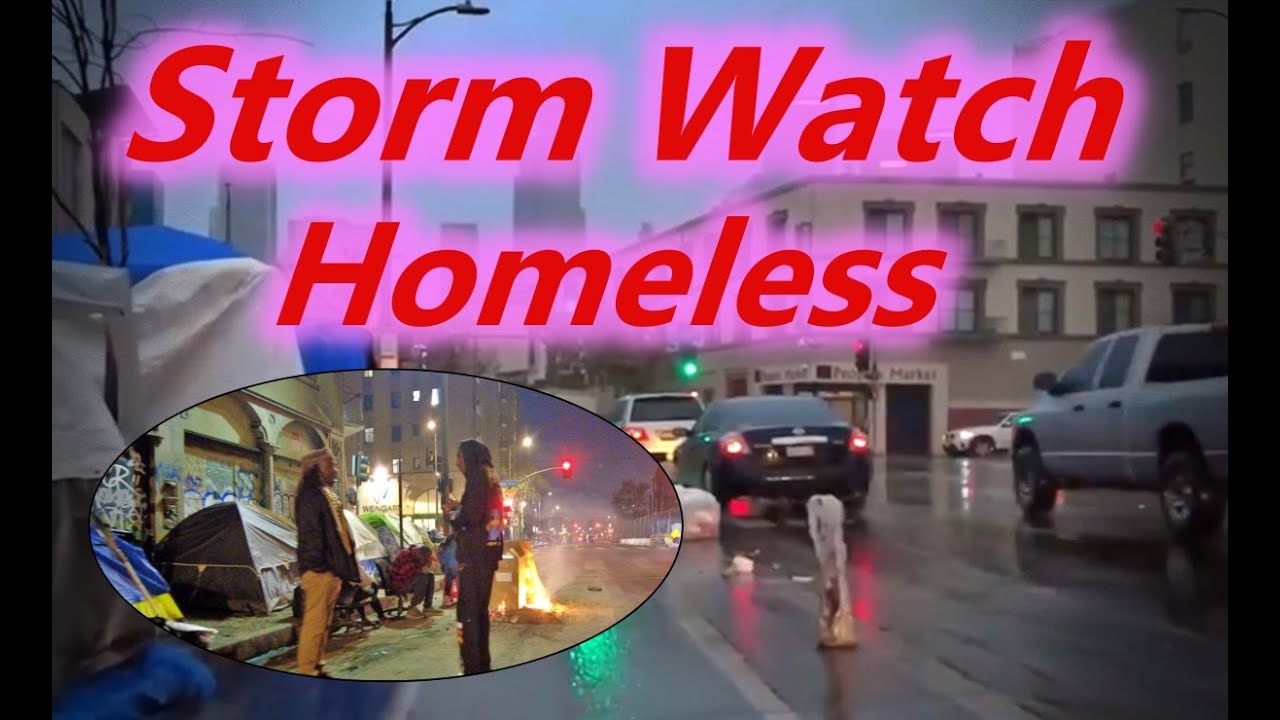 Storm Watch Los Angeles Downtown Homeless Rats Trash