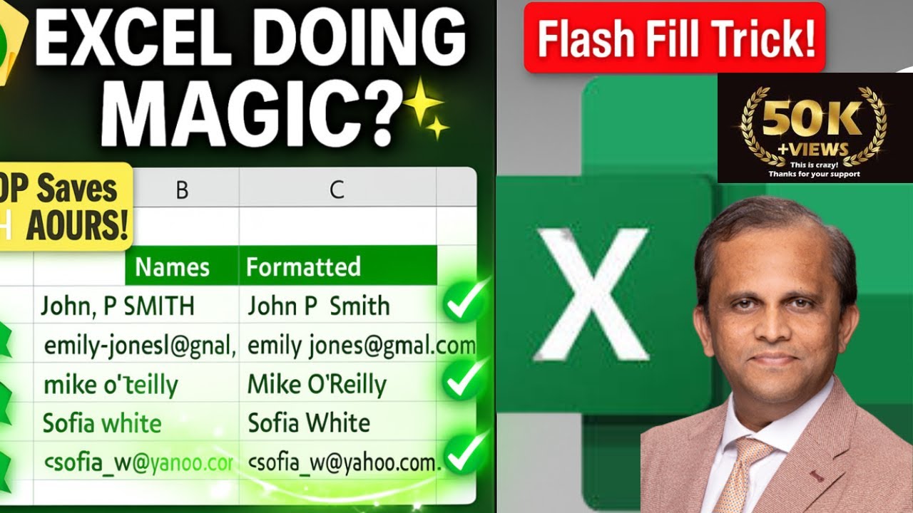 9. This Microsoft Excel Trick Will Save You HOURS ⏱ | Flash Fill ...
