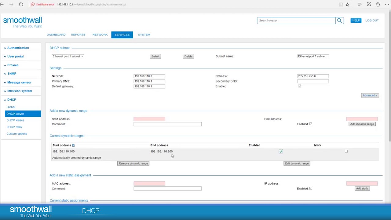 DHCP | Networking | Smoothwall - YouTube