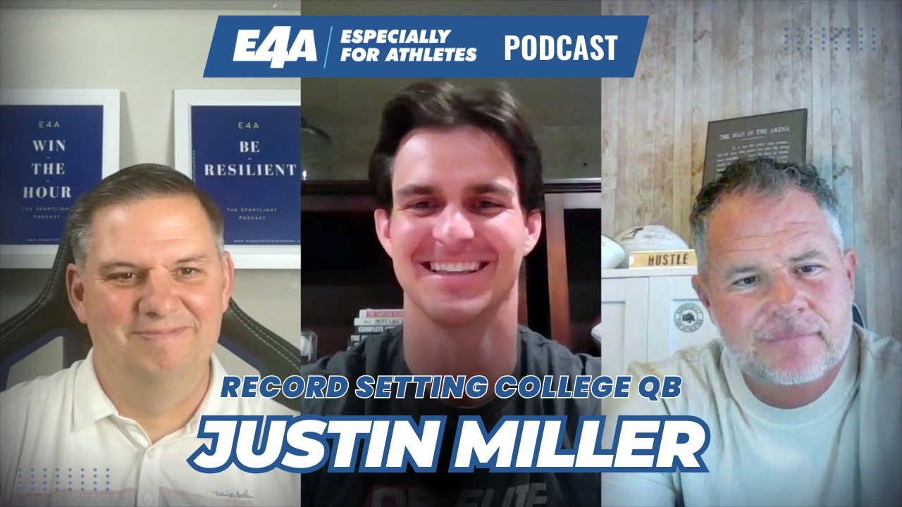 Short summary- We sat down with former Southern Utah University QB, and long-time E4A member Justin Miller. He reflected on how the principles of E4A have shaped him and helped him as he has navigated his athletic career. We also talked about the difference of being present and being engaged.

Key Takeaways from the Podcast
• Being present is not enough—be engaged. True influence comes when we give our full attention to the people around us rather than simply being in the same room. 
• Resilience matters more than a perfect path. Justin’s journey to college football included injuries and unexpected turns, but persistence and “stick-to-it-iveness” helped him stay the course. 
• Influence multiplies across generations. Living good principles today can create a ripple effect that blesses people for years to come.
• Athletes have a powerful opportunity to serve. The spotlight that comes with sports can be used to bless others rather than simply seek recognition.
• Real impact requires action. Simply being around people is not enough—service, effort, and stepping out of our comfort zones are what truly make a difference

0:16 Meet College QB Justin Miller
0:33 Growing Up in California & Moving to Utah
2:36 Snow College, Romania, and a Broken Throwing Wrist
5:25 Walking On at Southern Utah
7:39 Turning Around the Southern Utah Football Program
10:52 How Justin Discovered Especially for Athletes
15:16 Life Lessons Sports Teach You
20:16 The Power of Resilience & “Stick-to-It-iveness”
32:16 Lessons Learned Outside of Football
42:16 Taking Risks Instead of Playing It Safe
57:16 Seek to Bless, Not Impress
1:04:46 Final Lessons from Justin’s Journey

⸻
Especially for Athletes:
• Website: https://e4a.org
• Facebook: https://www.facebook.com/EspeciallyForAthletes/
• X: https://x.com/E4Afamily
• Instagram: https://www.instagram.com/especiallyforathletes/
• YouTube: https://www.youtube.com/channel/UCmbWc7diAvstLMfjBL-bMMQ
Join the conversation using #E4APodcast
⸻
Credits: Hosted by Dustin Smith & Shad Martin 
Produced by Shad Martin and IMAGINATE STUDIO