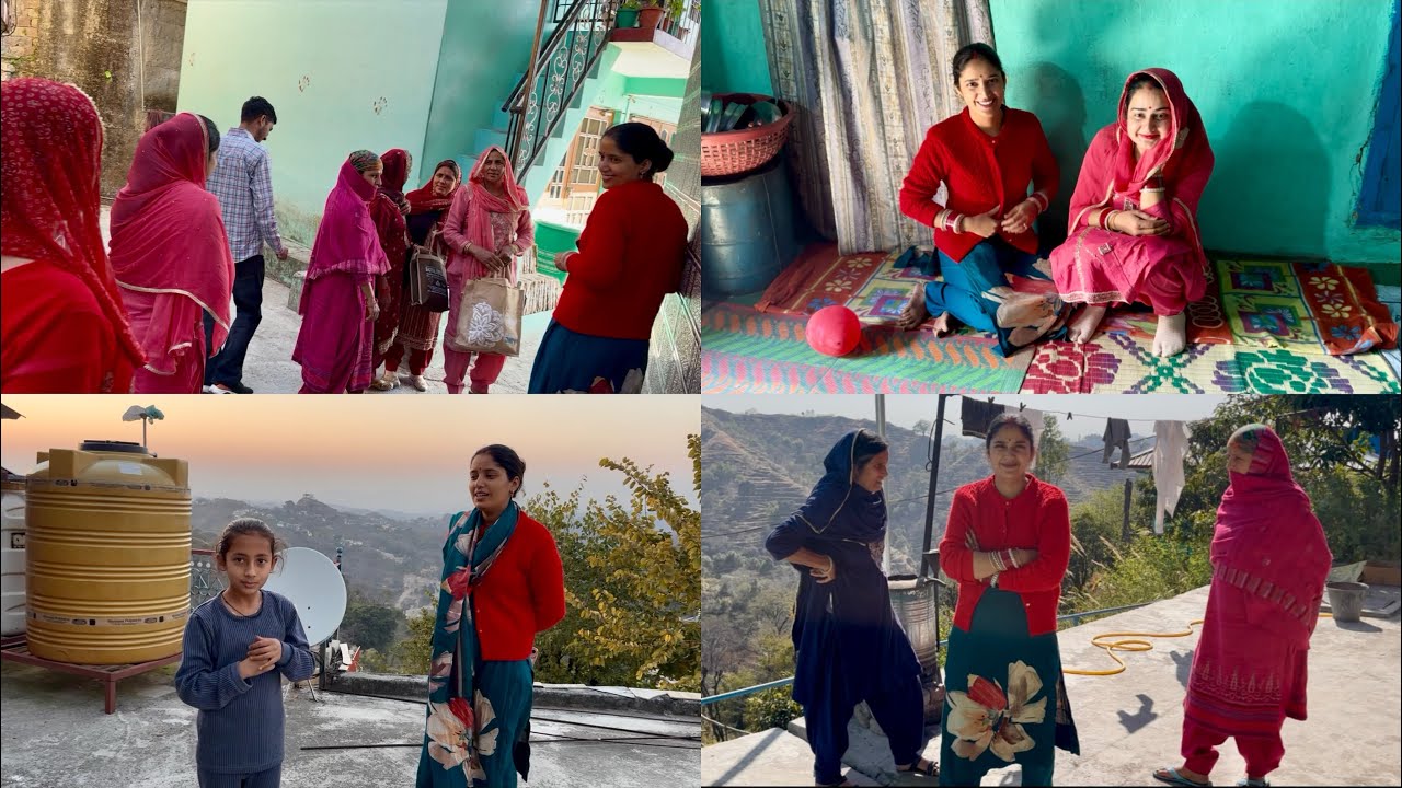 आज मम्मी से मिलने बहुत सारे मेहमान आए 😍#twins #himachal #village 